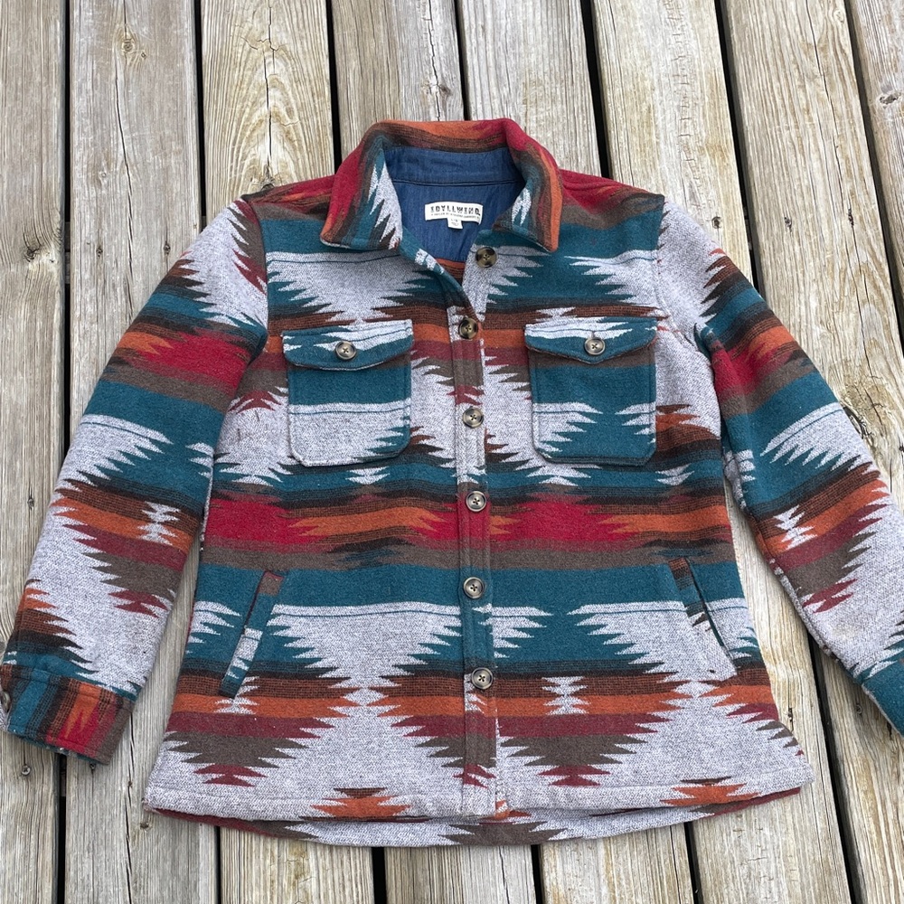 Idyllwild Miranda Lambert Sz L Multicolor Aztec Cozy Jacket Shacket